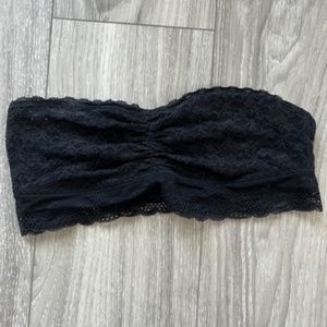 Aerie black lace bandeau bralette size medium
